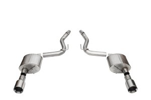 Ford Mustang Performance Exhaust - Rear - CORSA Performance - Axle-Back Sport, Dual Rear Exit with 4.5in Straight Cut Tips - Polished - `24-`27 Ford Mustang Performance Exhaust - Rear - CORSA Performance - Axle-Back Sport, Dual Rear Exit with 4.5in Straight Cut Tips - Polished - `24-`27